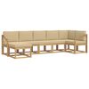 vidaXL Outdoor-Sofagarnitur 7 stk. 7-Sitzer Wei&szlig; und Beige Polyester