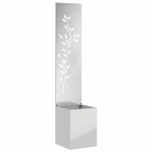 vidaXL Garten Sichtschutz-Leinwand Floral Silber 32 x 32 x 150 cm