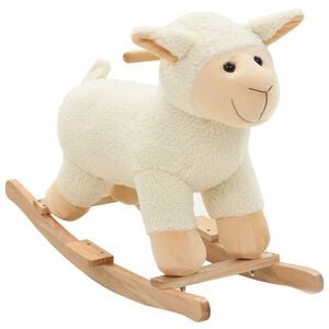 vidaXL Schaukeltier Schaf Pl&uuml;sch 78x34x58 cm Wei&szlig;