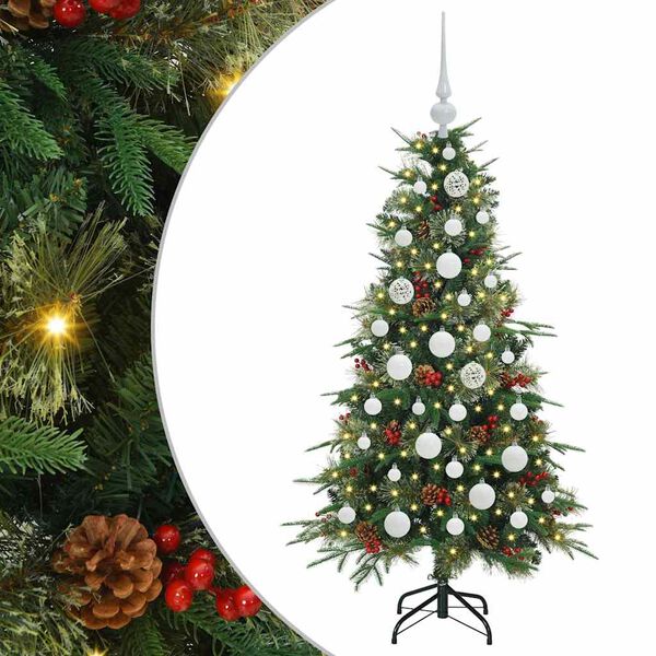 vidaXL Künstlicher klappbarer Weihnachtsbaum Grün 120 cm PE und PVC
