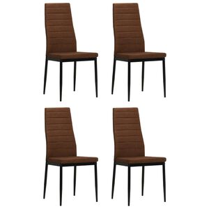 vidaXL Esszimmerst&uuml;hle 4 Stk. Braun Stoff
