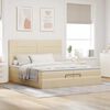 vidaXL Ottoman-Bett mit Matratzen & LEDs Creme 200x200 cm Stoff