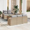 vidaXL Gartensofa-set mit Kissen 6 pcs Beige Poly-Rattan