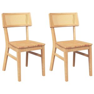 vidaXL Esszimmerst&uuml;hle 2 Stk. Massivholz Gummibaum