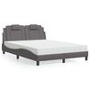 vidaXL Bett "Viana" mit Matratze Grau 140x190 cm Kunstleder