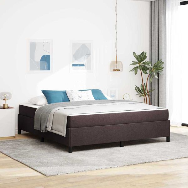 vidaXL Boxspringbett Dunkelbraun 180 x 200 cm Stoff