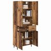 vidaXL Highboard mit Schubladen 2 pcs Altholz Engineered Wood und Glas