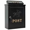 vidaXL Wandmontierter Briefkasten mit Speicher Schwarz 29 x 13 x 41 cm