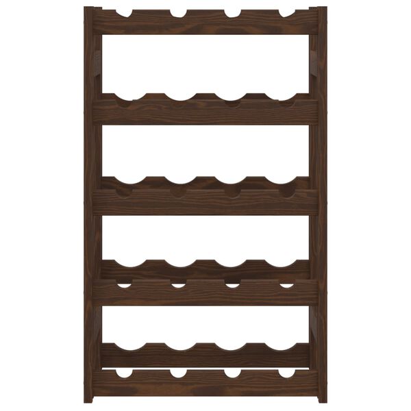 vidaXL Weinregal für 20 Flaschen Braun Massivholz Kiefer