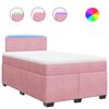 vidaXL Boxspringbett mit Matratze Rosa 120x190 cm Samt