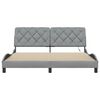 vidaXL Bettgestell mit LED ohne Matratze Hellgrau 180x200 cm Stoff