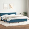 vidaXL Boxspringbett mit Matratze & LED Dunkelblau 180x220 cm Samt
