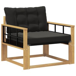 vidaXL Outdoor-Sofagarnitur Massives Akazienholz und Textilene Wei&szlig;