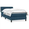 vidaXL Boxspringbett mit Matratze Dunkelblau 90x210 cm Samt