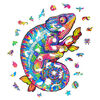 UNIDRAGON 202-tlg. Holzpuzzle Iridescent Chameleon Medium 26x33 cm