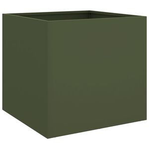 vidaXL Pflanzk&uuml;bel Olivgr&uuml;n 42x40x39 cm Stahl