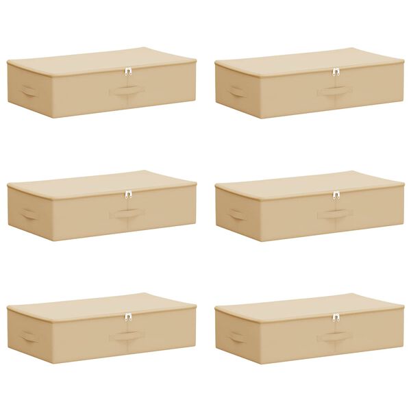 vidaXL Aufbewahrungsbox 6 Stk. Vliesstoff 70 x 40 x 18 cm 50,4 L Creme