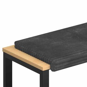 vidaXL Bankkissen Pl&uuml;schcord Dunkelgrau Tiefe 35 cm