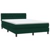 vidaXL Boxspringbett mit Matratze & LED Dunkelgr&uuml;n 160x210 cm Samt