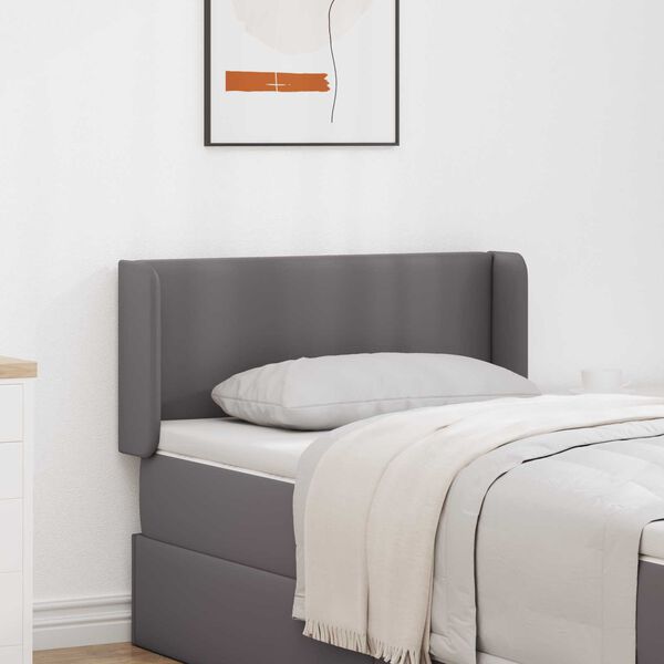 vidaXL Kopfteil Ohr 2 pcs Grau 40 x 16 x 5 cm Sperrholz und Kunstleder