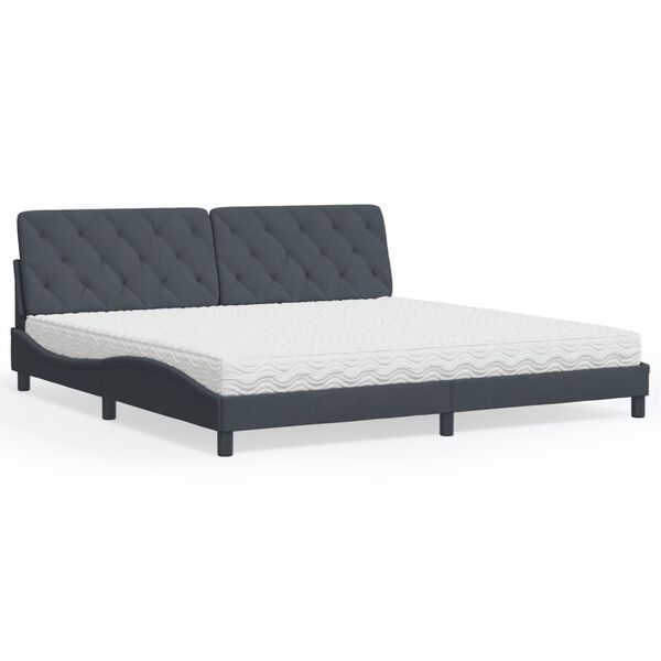 vidaXL Bett mit Matratze Dunkelgrau 200x200 cm Samt