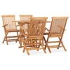 vidaXL 5-tlg. Garten-Essgruppe Klappbar Massivholz Teak