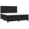 vidaXL Boxspringbett mit Matratze & LED Schwarz 180x200 cm Samt