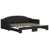 vidaXL Tagesbett Ausziehbar Schwarz 90x190 cm Stoff