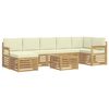 vidaXL Outdoor-Sofagarnitur 8 pcs Wei&szlig; und Creme 59 x 59 x 37 cm