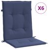 vidaXL Niedriglehner-Auflagen 6 Stk. Marineblau Stoff