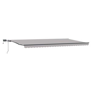 vidaXL Ausziehbare Markise Hellgrau 600 x 300 cm Stoff und Aluminium