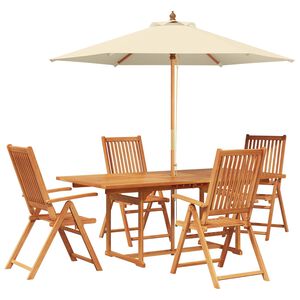 vidaXL Essgruppe f&uuml;r drau&szlig;en mit Sonnenschirm 6 stk. 4-Sitzer