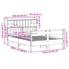 vidaXL Massivholzbett mit Regal ohne Matratze Wachsbraun 150x200 cm