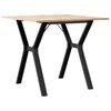 vidaXL Esstisch Y-Gestell 80x80x75 cm Massivholz Kiefer und Stahl