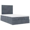 vidaXL Ottoman-Bett mit Matratzen & LEDs Dunkelgrau 120x200 cm Samt