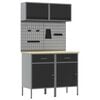 vidaXL Arbeitsschrankset mit Schubladen mit Regal 8 stk. Grau