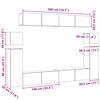 vidaXL TV-Schrankset 8 pcs Schwarz Eichen-Optik Holzwerkstoff