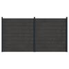 vidaXL zaunset 2 Stk. 353 x 186 cm WPC und Aluminium Schwarz