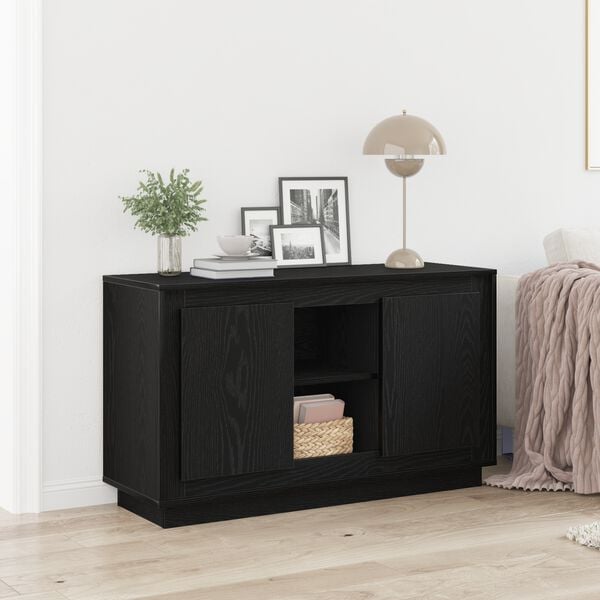vidaXL Sideboard Schwarz Eichen-Optik 102 x 35 x 60 cm Holzwerkstoff
