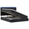 vidaXL LED-Speicherbett mit Matratze Schwarz 180 x 200 cm Samt