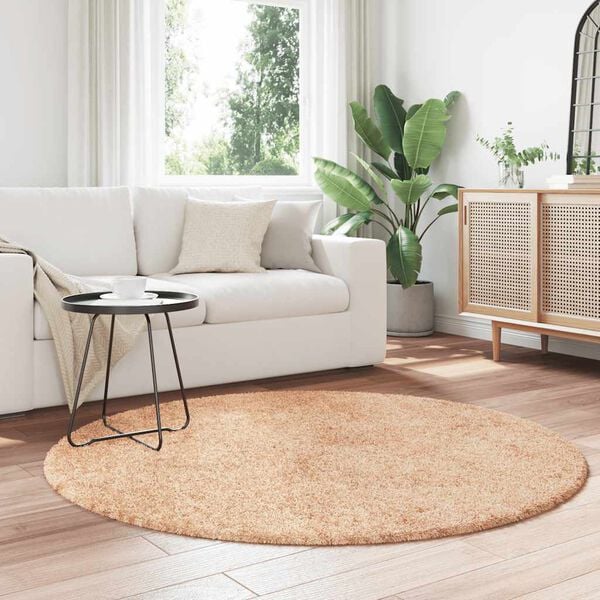 vidaXL Teppich Shaggy Hochflor NAVARRA Beige 160x160 cm Polyester