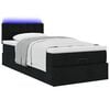 vidaXL Ottoman-Bett mit Matratze & LEDs Schwarz 90x200 cm Stoff