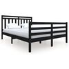 vidaXL Massivholzbett Schwarz 150x200 cm