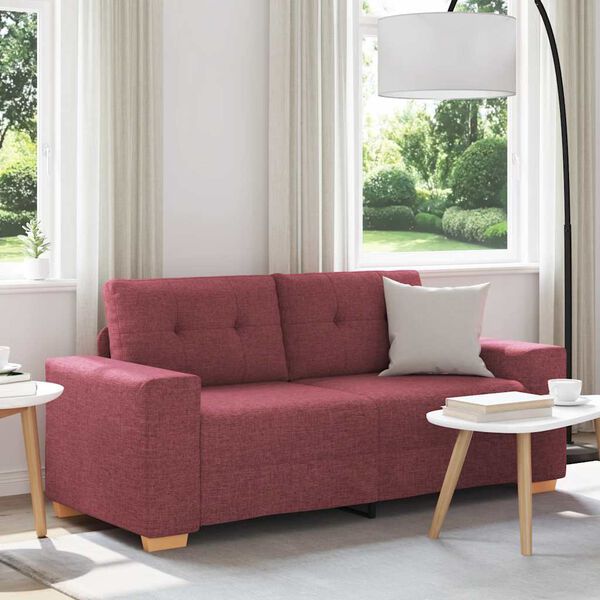 vidaXL Loveseat-Sofa Weinrot 140 cm Stoff