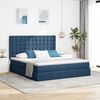 vidaXL Bett mit Stauraum und LED Blau 160 x 200 cm Polyester