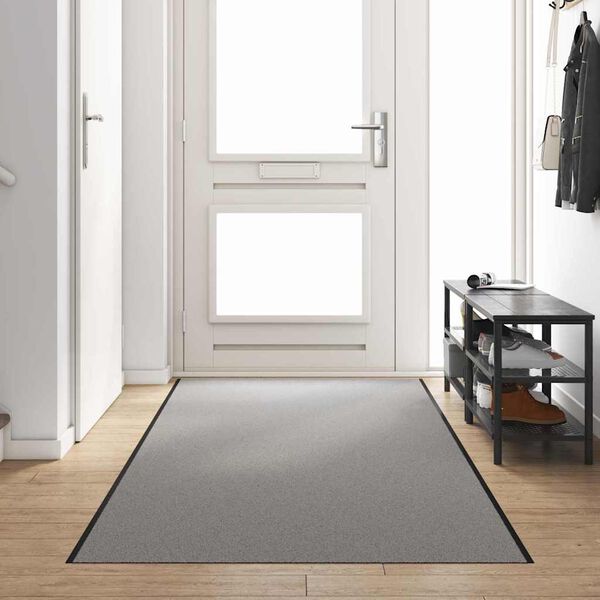 vidaXL Fu&szlig;matte Grau und Schwarz 120 x 350 cm Polypropylen und Vinyl