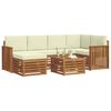 vidaXL Sofagarnituren 7 pcs Natur und Creme Massivholz Akazie