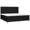 vidaXL Boxspringbett mit Matratze & LED Schwarz 200x200 cm Stoff