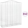 vidaXL Gabionen mit Hochbogen 12Stk. 200x50x220/240cm Verzinktes Eisen