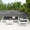 vidaXL 6-tlg. Garten-Lounge-Set mit Kissen Wei&szlig; Massivholz Kiefer